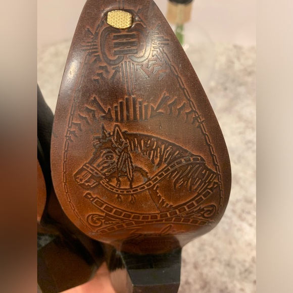 VINTAGE ZODIAC CARSON FRINGE LEATHER COWBOY BOOTS LADIES 6M WESTERN BLACK - Picture 2 of 13